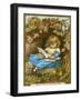 Girl Reads Among Flowers-null-Framed Art Print