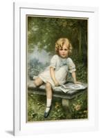 Girl Reads on Bench-Edouard Cabane-Framed Premium Giclee Print