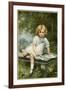 Girl Reads on Bench-Edouard Cabane-Framed Premium Giclee Print