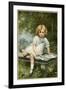 Girl Reads on Bench-Edouard Cabane-Framed Premium Giclee Print