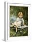 Girl Reads on Bench-Edouard Cabane-Framed Art Print