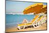 Girl Relaxing on a Beach Chair near the Sea-encrier-Mounted Photographic Print