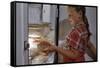 Girl Removing Raspberries from Freezer-William P. Gottlieb-Framed Stretched Canvas