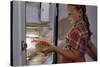 Girl Removing Raspberries from Freezer-William P. Gottlieb-Stretched Canvas