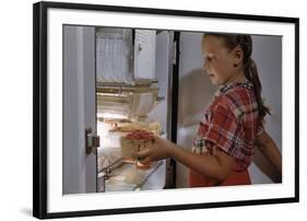 Girl Removing Raspberries from Freezer-William P. Gottlieb-Framed Photographic Print