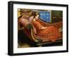 Girl Resting on a Chaise Longue, 1922 (Oil on Canvas)-Therese Lessore-Framed Giclee Print