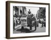 Girl Riding Elephant as a Publicity Stunt for a Radio Station-Peter Stackpole-Framed Photographic Print