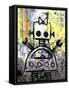 Girl Robot Color-Roseanne Jones-Framed Stretched Canvas