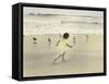 Girl Running on Beach-Nora Hernandez-Framed Stretched Canvas