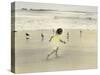 Girl Running on Beach-Nora Hernandez-Stretched Canvas