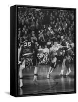 Girl's Basketball-Francis Miller-Framed Stretched Canvas