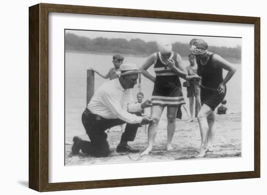 Girl's Bathing Suit Is Too Short for the Police Photograph - Washington, DC-Lantern Press-Framed Art Print