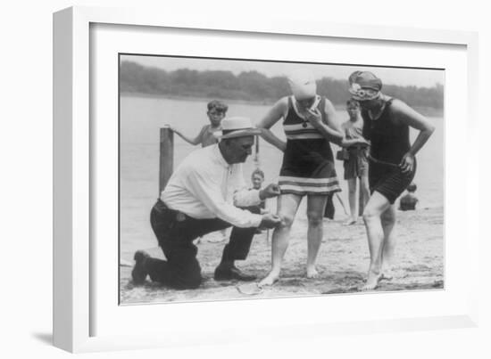 Girl's Bathing Suit Is Too Short for the Police Photograph - Washington, DC-Lantern Press-Framed Art Print