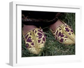 Girl's Embroidered Babouches (Slippers), Morocco-Merrill Images-Framed Premium Photographic Print