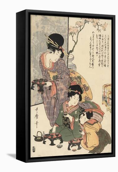 Girl's Festival (Hinamatsuri)-Kitagawa Utamaro-Framed Stretched Canvas