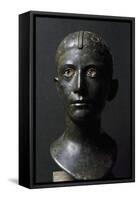 Girl's Head in Bronze-null-Framed Stretched Canvas