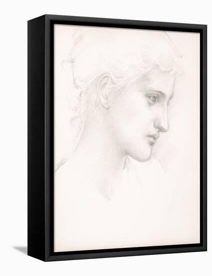 Girl's Head, Profile to Right, C.1880-Edward Burne-Jones-Framed Stretched Canvas