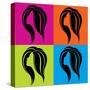 Girl's Profile in Pop-Art Style-Allaya-Stretched Canvas