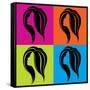 Girl's Profile in Pop-Art Style-Allaya-Framed Stretched Canvas