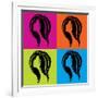 Girl's Profile in Pop-Art Style-Allaya-Framed Art Print