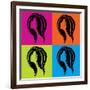 Girl's Profile in Pop-Art Style-Allaya-Framed Art Print