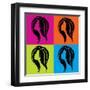 Girl's Profile in Pop-Art Style-Allaya-Framed Art Print