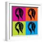 Girl's Profile in Pop-Art Style-Allaya-Framed Art Print