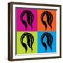 Girl's Profile in Pop-Art Style-Allaya-Framed Art Print