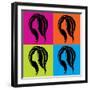 Girl's Profile in Pop-Art Style-Allaya-Framed Art Print