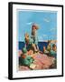 "Girl Scouts at Sea Shore,"July 1, 1932-Frank Bensing-Framed Giclee Print