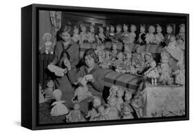 Girl Scouts Repairing Dolls, 1931-1932-Chapin Bowen-Framed Stretched Canvas