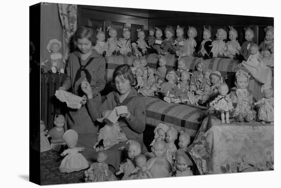 Girl Scouts Repairing Dolls, 1931-1932-Chapin Bowen-Stretched Canvas