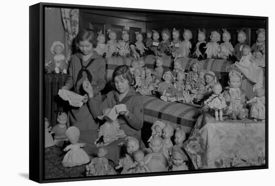 Girl Scouts Repairing Dolls, 1931-1932-Chapin Bowen-Framed Stretched Canvas