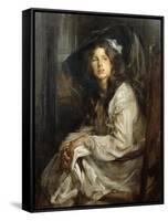 Girl Seated in a Chair-Sir James Jebusa Shannon-Framed Stretched Canvas
