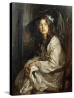 Girl Seated in a Chair-Sir James Jebusa Shannon-Stretched Canvas