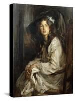 Girl Seated in a Chair-James Jebusa Shannon-Stretched Canvas