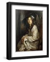 Girl Seated in a Chair-James Jebusa Shannon-Framed Giclee Print