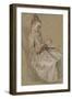 Girl Seated with a Book of Music on Her Lap (Black-Jean Antoine Watteau-Framed Giclee Print