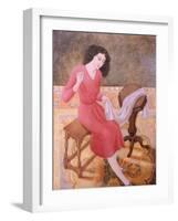 Girl Sewing, 1991-Patricia O'Brien-Framed Giclee Print