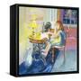 Girl Sewing, 2000-Joan Thewsey-Framed Stretched Canvas
