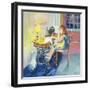 Girl Sewing, 2000-Joan Thewsey-Framed Giclee Print