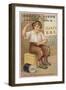 Girl Sewing Button on Trousers-null-Framed Giclee Print