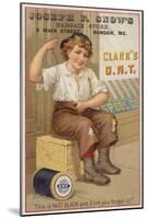 Girl Sewing Button on Trousers-null-Mounted Giclee Print