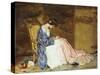 Girl Sewing - the Party Dress-William Wallace Gilchrist-Stretched Canvas