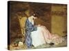 Girl Sewing - the Party Dress-William Wallace Gilchrist-Stretched Canvas