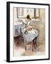 Girl Sewing-Theodore Robinson-Framed Giclee Print