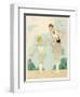 Girl Shows Her Younger Sister How to Hold Her Tennis Racquet-null-Framed Art Print