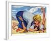 Girl Shy  - Saturday Evening Post "Leading Ladies", August 13, 1955 pg.24-Bob Hillbert-Framed Giclee Print