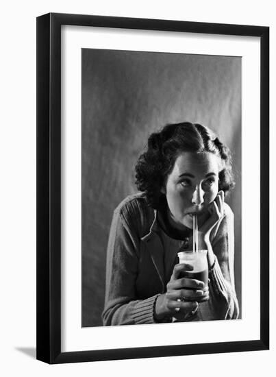 Girl Sipping a Soda-Philip Gendreau-Framed Photographic Print