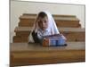 Girl Sits Alone in Her Class Room During a Break in Aftabachi School in Eastern Afghanistan-null-Mounted Photographic Print